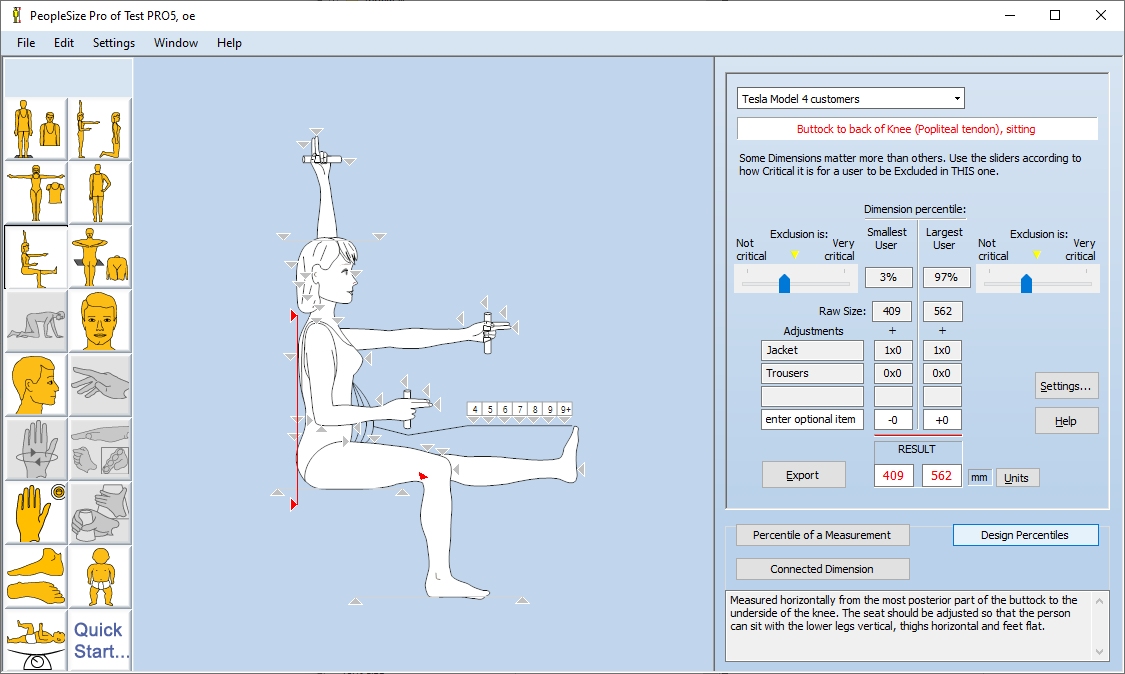 Anthropometry size data