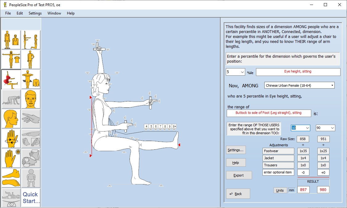 Multi dimension human fit